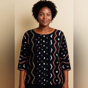 AZIZ | Hand-painted mud cloth top